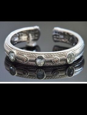 Judith Ripka Prasolite & diamond bracelet! Prasolite is green amethyst! Genuine